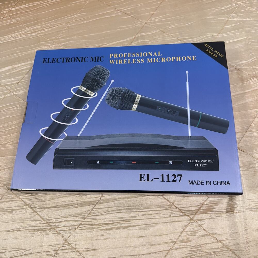 Professional Wireless Microphone System EL-1127 Dual Handheld Mics Receiver